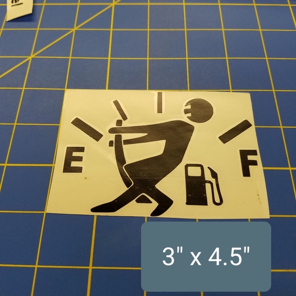 Fuel Gauge Black Vinyl Car Decal - Picture 2 of 2
